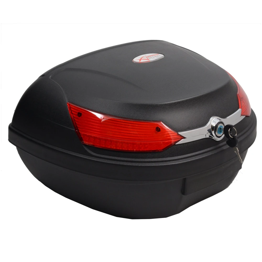 08018 Black Universal Motorcycle Scooter Top Box XXL 46 L for 2 Helmets