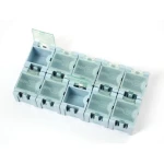 Cajitas modulares para componentes electrónicos con compartimientos y tapa transparente