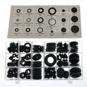 125pc Cable Grommet, Bulkhead Grommet and Blank Grommet Assortment - 12 Sizes