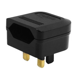 Euro to UK Plug Adapter with Fuse - 2 to 3 Pin Converter