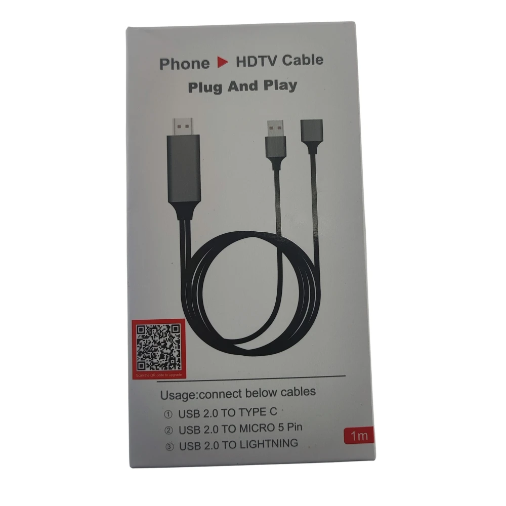 Cable adaptador HDMI para móvil a TV compatible con iOS y Android