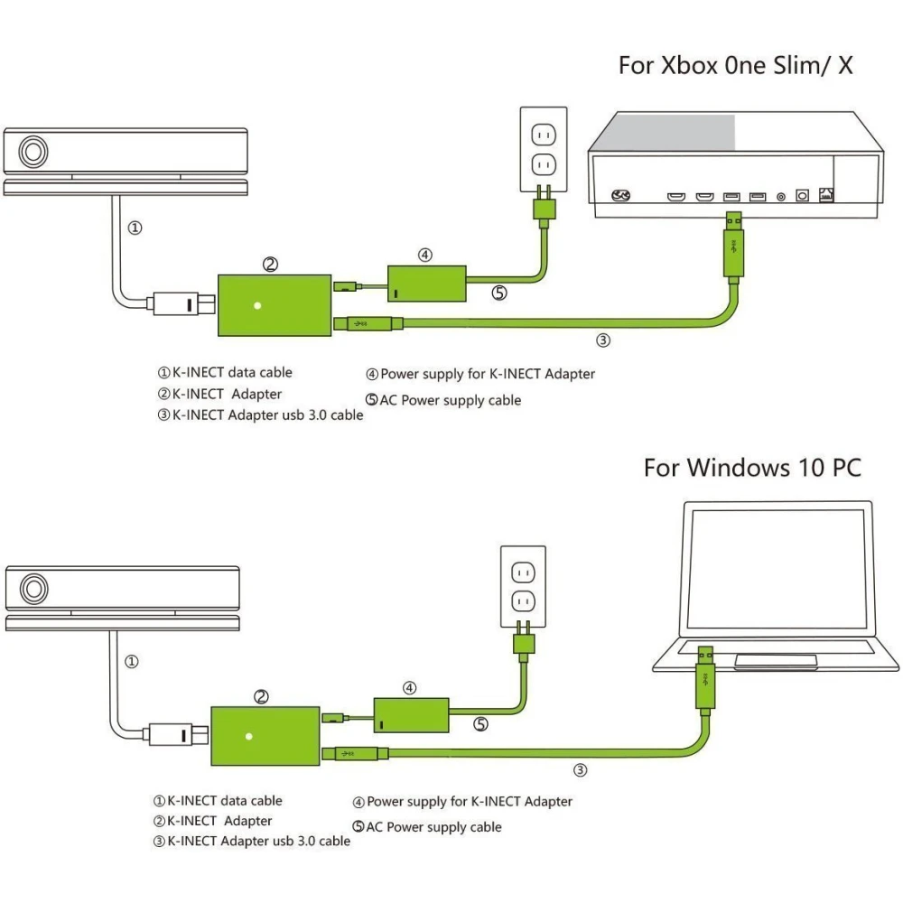 Adaptador Kinect para Windows 10 PC con conexión USB 3.0