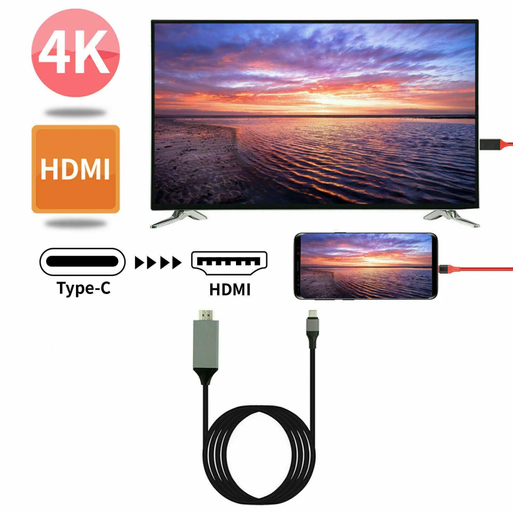 USB-C to HDMI Adapter Converter USB Cable HDTV 4K compatible