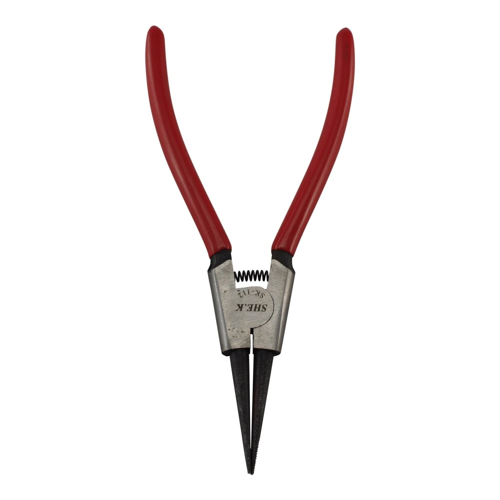 Detalle de mordazas punta recta de alicates SK-112 para anillos de seguridad