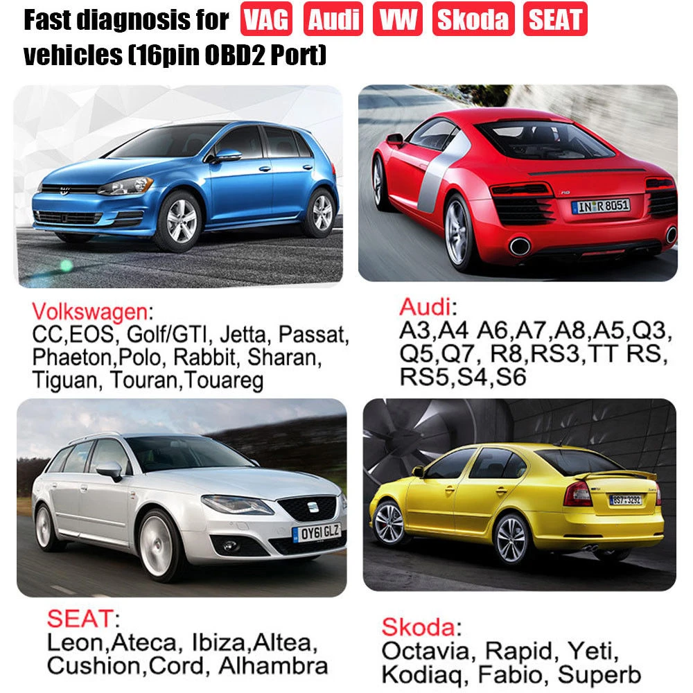 Ancel VD500 OBD2 for VW, Audi, Seat and Skoda - Code Reader