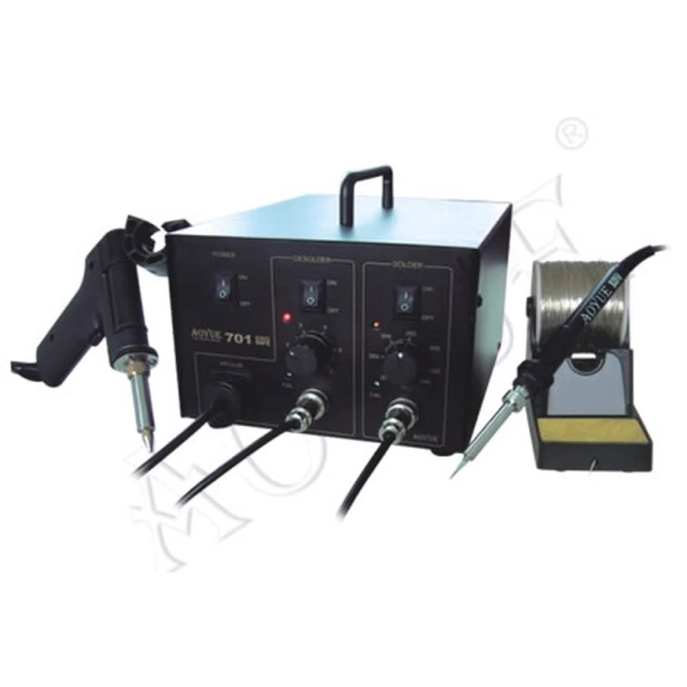Aoyue 701A+ soldering station with soldering iron and desoldering gun for PCB repair