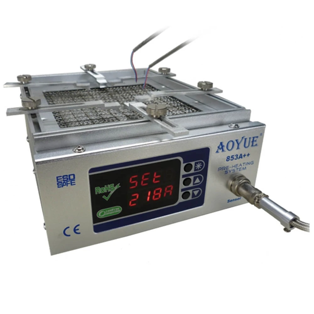 Aoyue 853A++ preheating station with digital control and extendable stand
