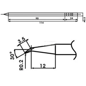 Aoyue LF-02J soldering iron tip with heater for soldering stations