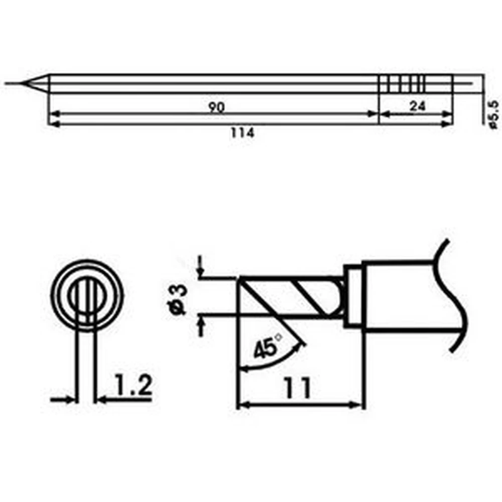 Aoyue LF-KU Soldering Iron Tip with Built-in Heater for Soldering Stations