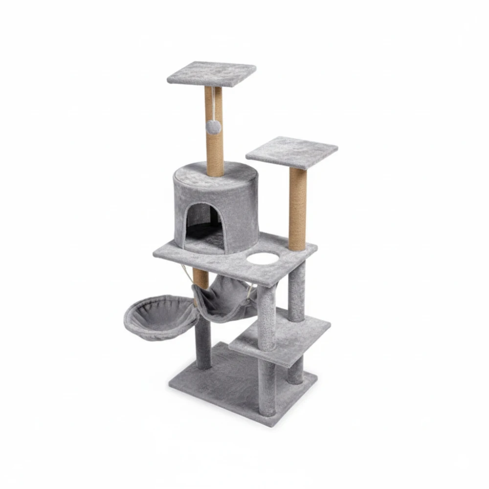 125 cm Cat Tree with Hammock, Cave and Sisal Posts