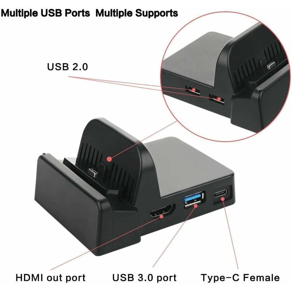 Portable Dock for Nintendo Switch - Compact HDMI USB Mini Dock