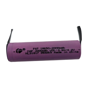 18650 2000mAh Battery with Solder Tabs - High Capacity and Durability