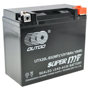 OUTDO High-performance, long-life YTX20L-BS gel motorcycle battery 12V 20Ah