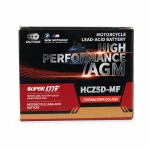 Motorcycle Battery AGM 12V 5Ah OUTDO HCZ5D-MF - Compatible Yuasa YTZ7S-BS / GTZ7S / ETZ5L-BS