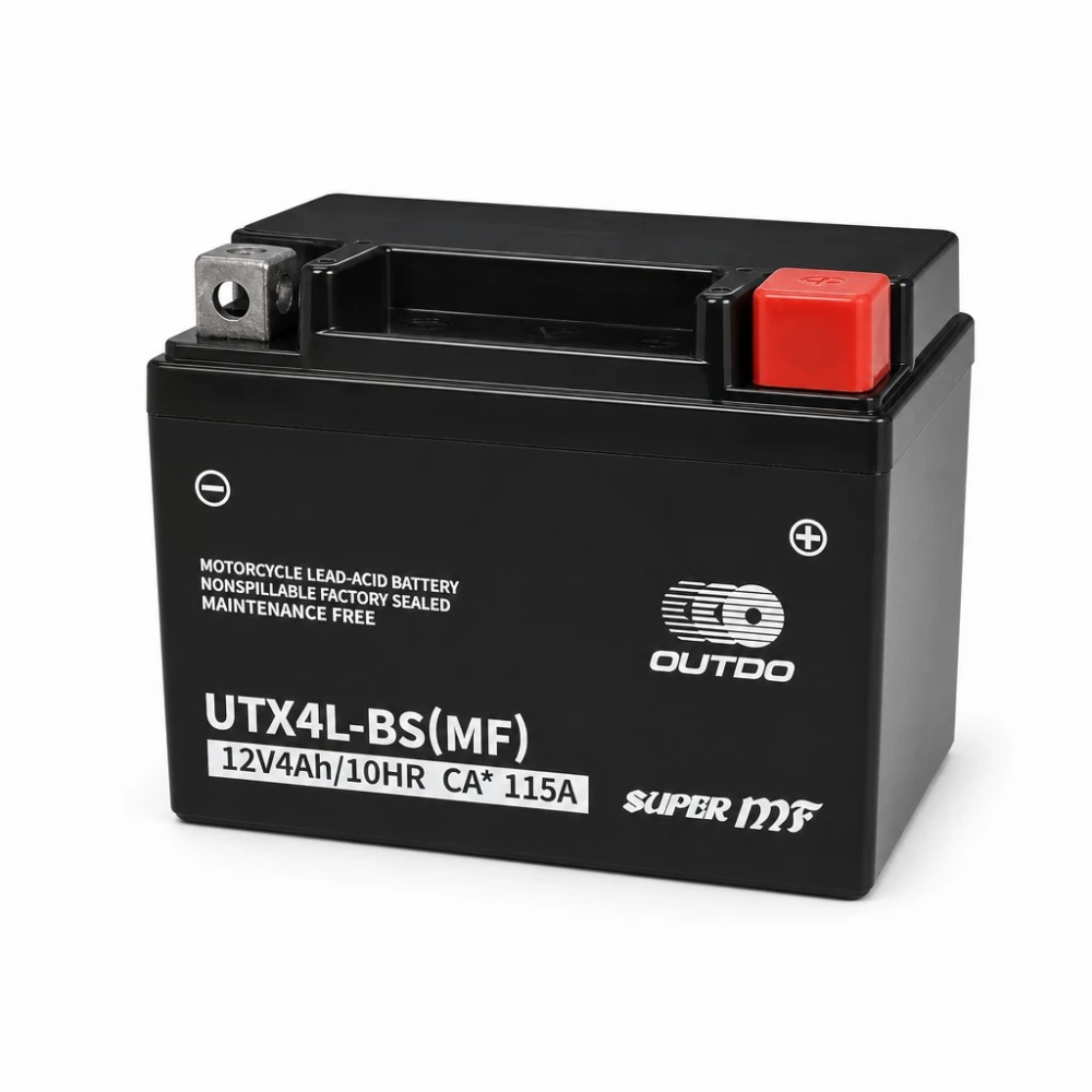 Motorcycle Battery AGM 12V 4Ah OUTDO UTX4L-BS(MF) - Compatible Yuasa YTX4L-BS / GTX4L-BS / ETX4L-BS