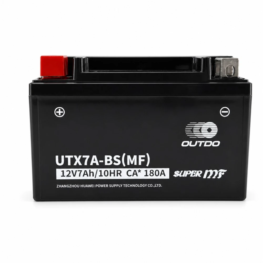 Motorcycle Battery AGM 12V 7Ah OUTDO UTX7A-BS(MF) - Compatible Yuasa YTX7A-BS / GTX7A-BS / ETX7A-BS