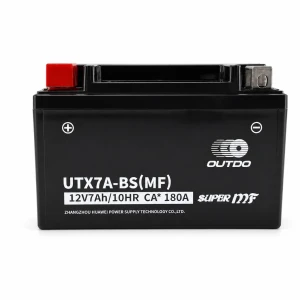 Motorcycle Battery AGM 12V 7Ah OUTDO UTX7A-BS(MF) - Compatible Yuasa YTX7A-BS / GTX7A-BS / ETX7A-BS