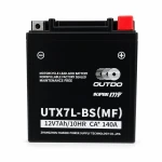 Motorcycle Battery AGM 12V 7Ah OUTDO UTX7L-BS(MF) - Compatible Yuasa YTX7L-BS / GTX7L-BS / ETX7L-BS