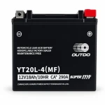 Motorcycle Battery AGM 12V 18Ah OUTDO YT20L-4(MF) - Compatible Yuasa YTX20L-BS / GTX20L-BS / ETX20L-BS / Y50-N18L-A