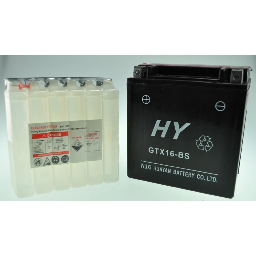 YTX16-BS Motorcycle Battery: power and durability for your bike