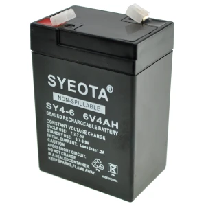 6V 4Ah Rechargeable Lead Acid Battery SY4-6 for alarms, scales and toys