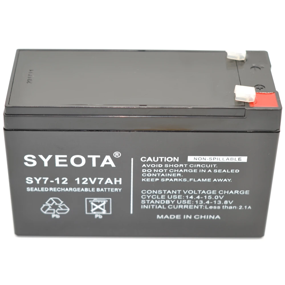 12V 7Ah Rechargeable Lead Acid Battery SY7-12 for Alarms, UPS and More
