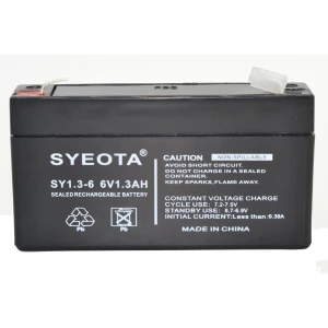 6V 1.3Ah Rechargeable Lead Acid Battery for Burglar and Fire Alarms SY6V1.3