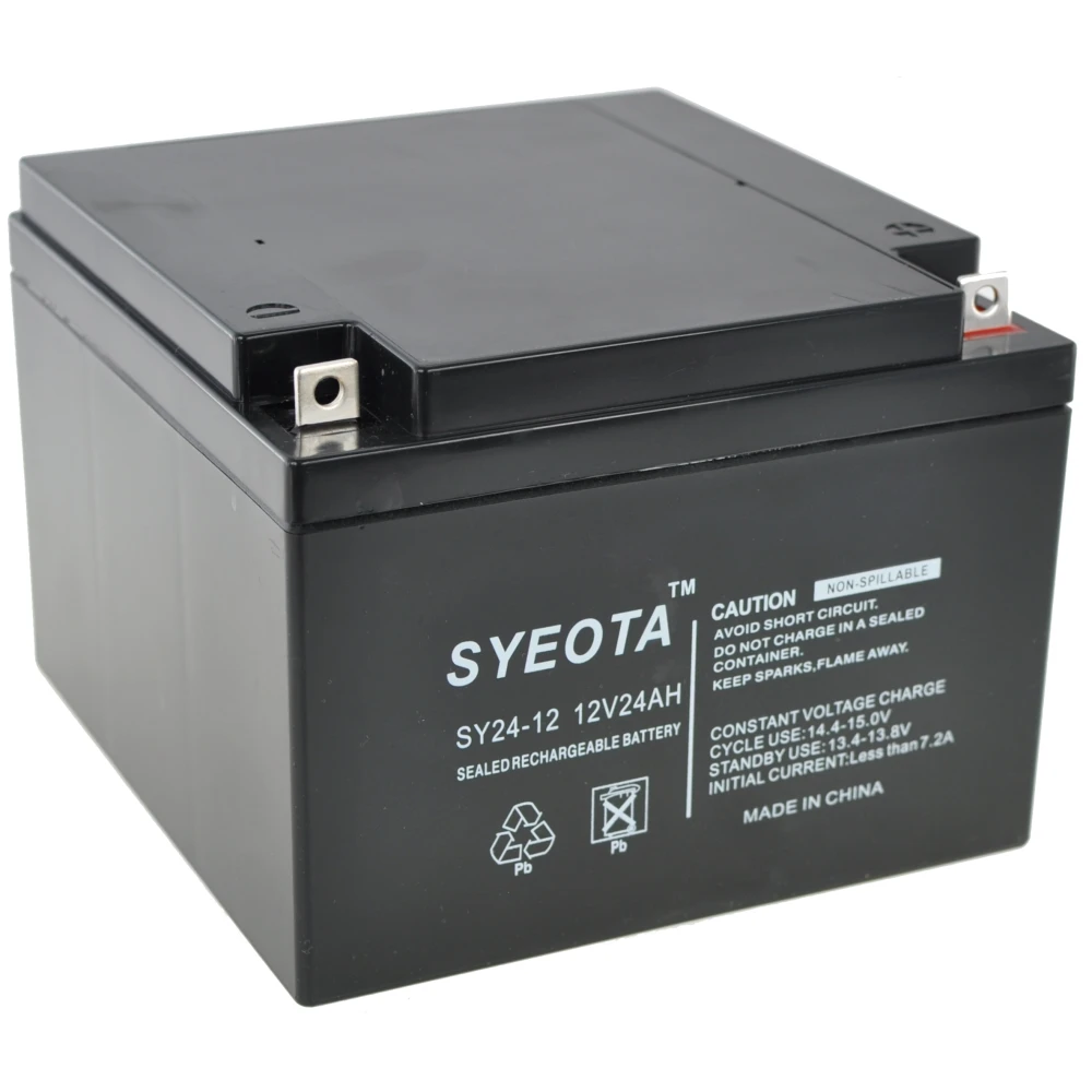 SY24-12 12V 24Ah Sealed Lead Acid Battery, Rechargeable
