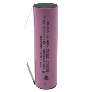 High-quality 18650 rechargeable battery 2600mAh 3.7V with solder tabs
