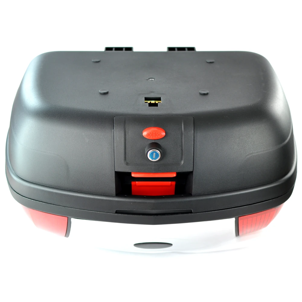 46L Universal Silver Motorcycle Top Box - XXL for 2 Helmets with Lock