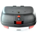 46L Universal Silver Motorcycle Top Box - XXL for 2 Helmets with Lock