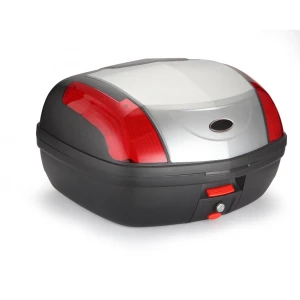 46L Universal Silver Motorcycle Top Box - XXL for 2 Helmets with Lock