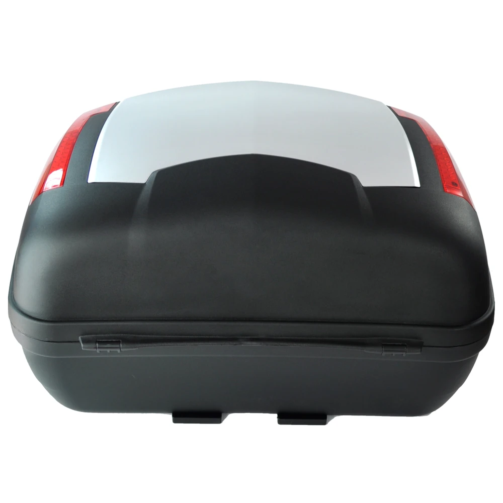 46L Universal Silver Motorcycle Top Box - XXL for 2 Helmets with Lock