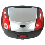 46L Universal Silver Motorcycle Top Box - XXL for 2 Helmets with Lock