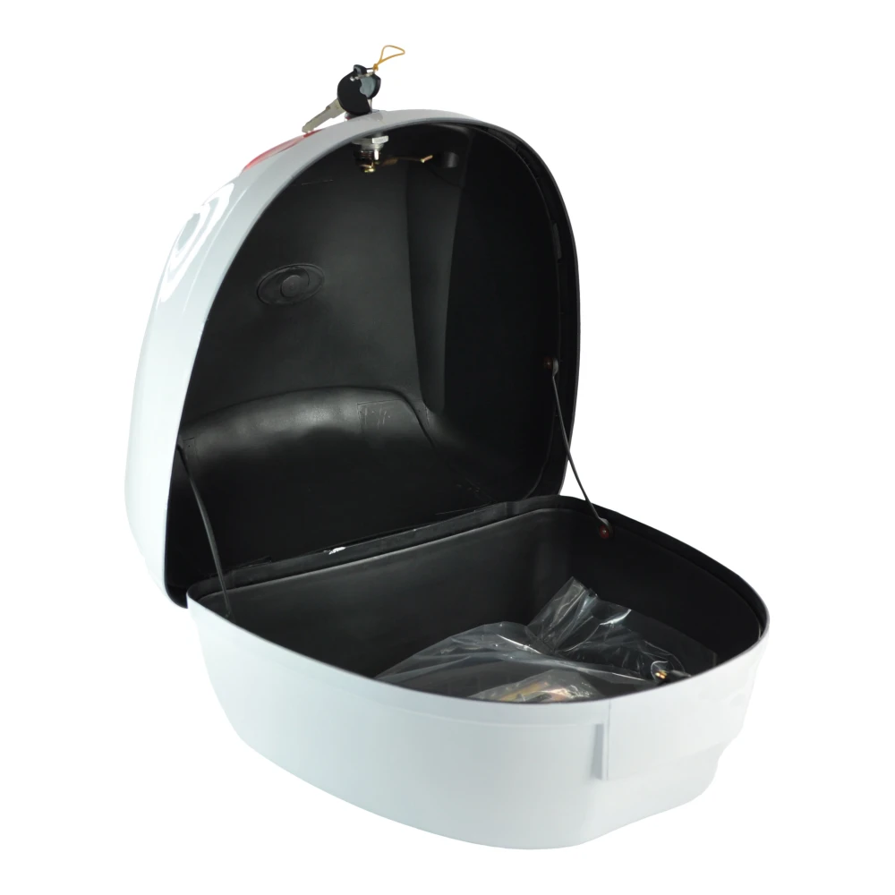 Universal 28L Motorcycle Top Box White - Helmet Case for 1 Helmet