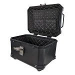 Universal 36L Motorcycle Top Box with Backrest and Square Black ABS Case
