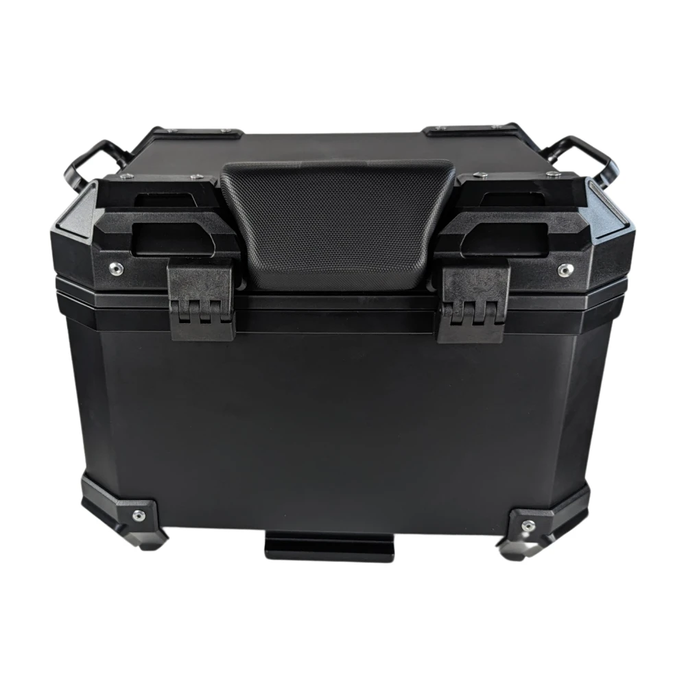 Universal 36L Motorcycle Top Box with Backrest and Square Black ABS Case