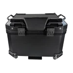 Universal 36L Motorcycle Top Box with Backrest and Square Black ABS Case