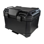 Universal 36L Motorcycle Top Box with Backrest and Square Black ABS Case