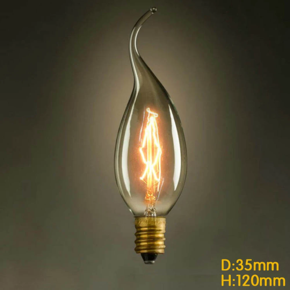 E14 40W Vintage C35 Vertical Edison filament bulb for industrial decor