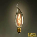 E14 40W Vintage C35 Vertical Edison filament bulb for industrial decor