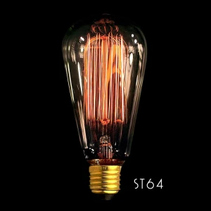 Vintage Edison filament bulb ST64 E27 40W for industrial decor
