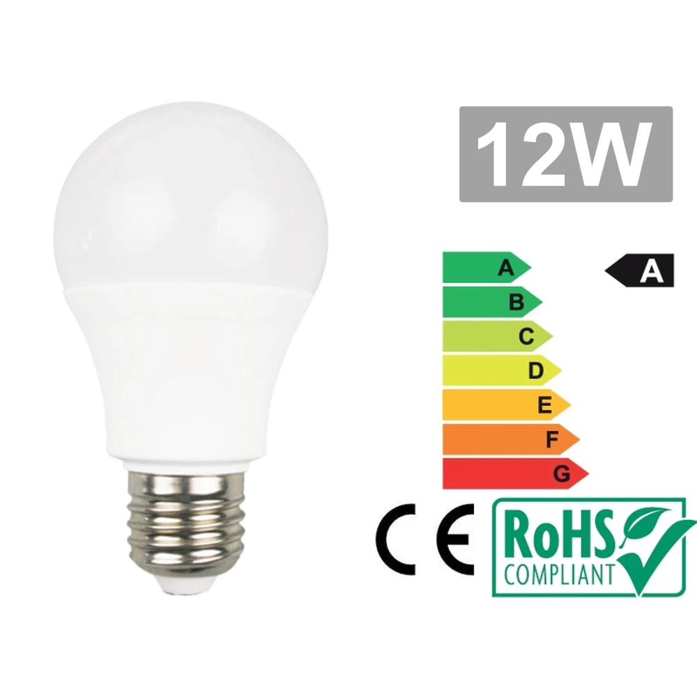 E27 LED Bulb 12W 6500K - Bright White Light and Energy Saving