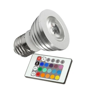 RGB LED E27 3W Bulb with Remote Control for Versatile Lighting