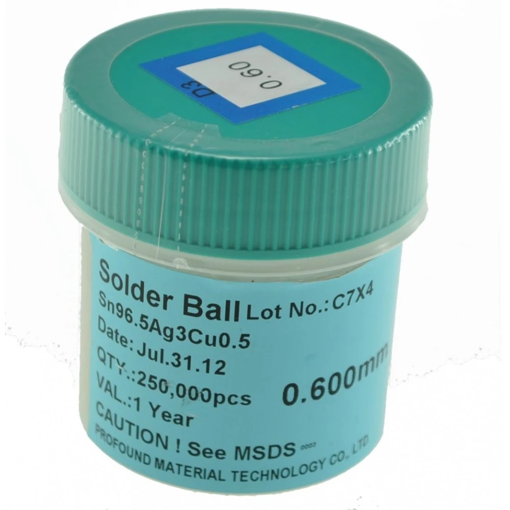 Lead-free solder balls 0.55mm 250,000 units PMTC