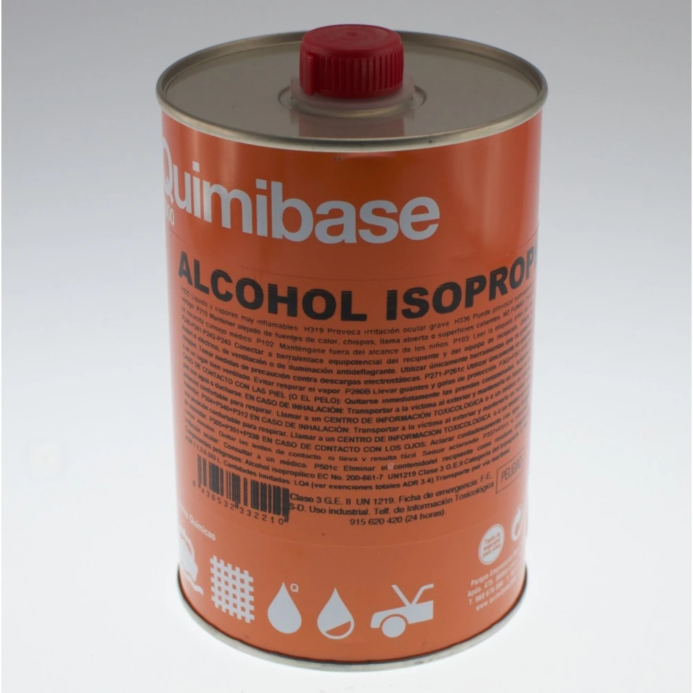 Quimibase 1 L Isopropyl Alcohol Bottle for Cleaning and Disinfection