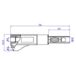 Detalle del conector banana macho 4mm BP4450 con conector posterior en rojo y negro