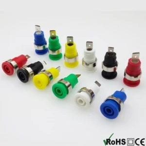 BS4302 Pack 2 4mm Female Red-Black Terminals for Panels