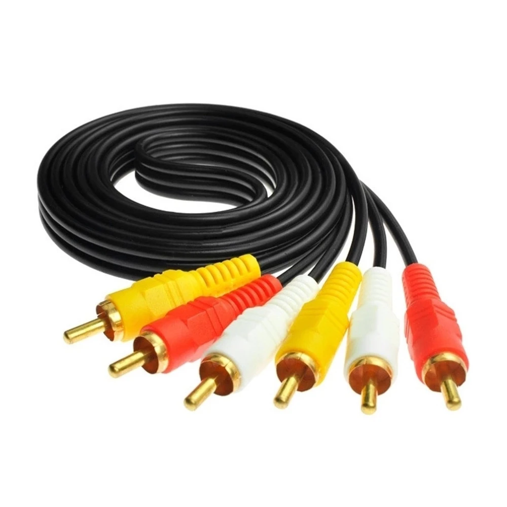 3 RCA Male to Male Cable for Composite Audio and Video Extension