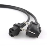 5m PC power cable with Schuko to angled IEC connectors for office and home